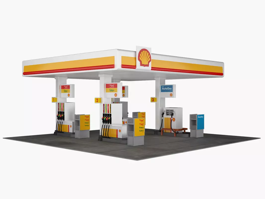 Gas Station 3D model_0