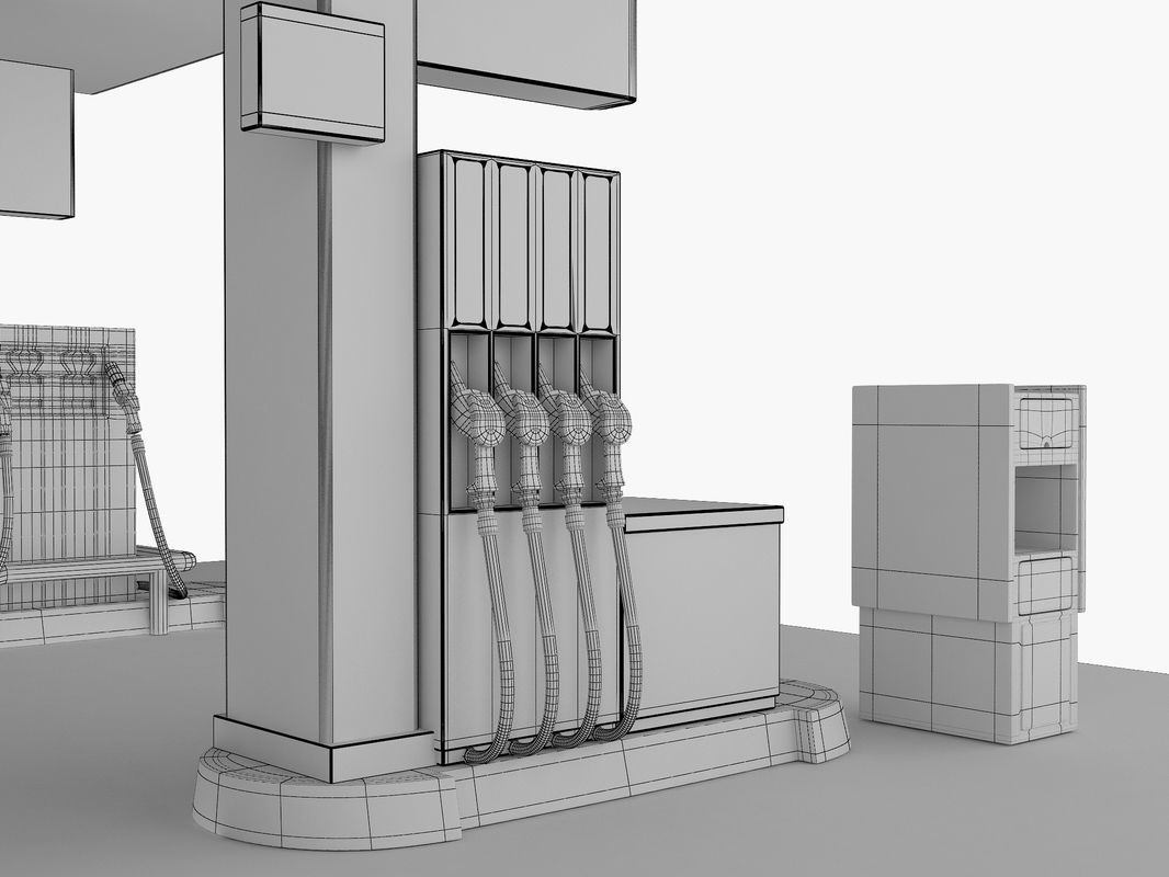 Gas Station 3D model_6