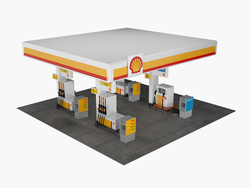 Gas Station 3D model_2