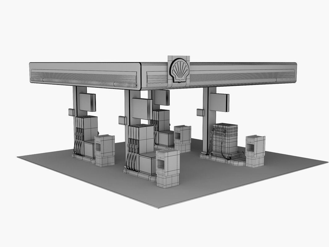 Gas Station 3D model_5