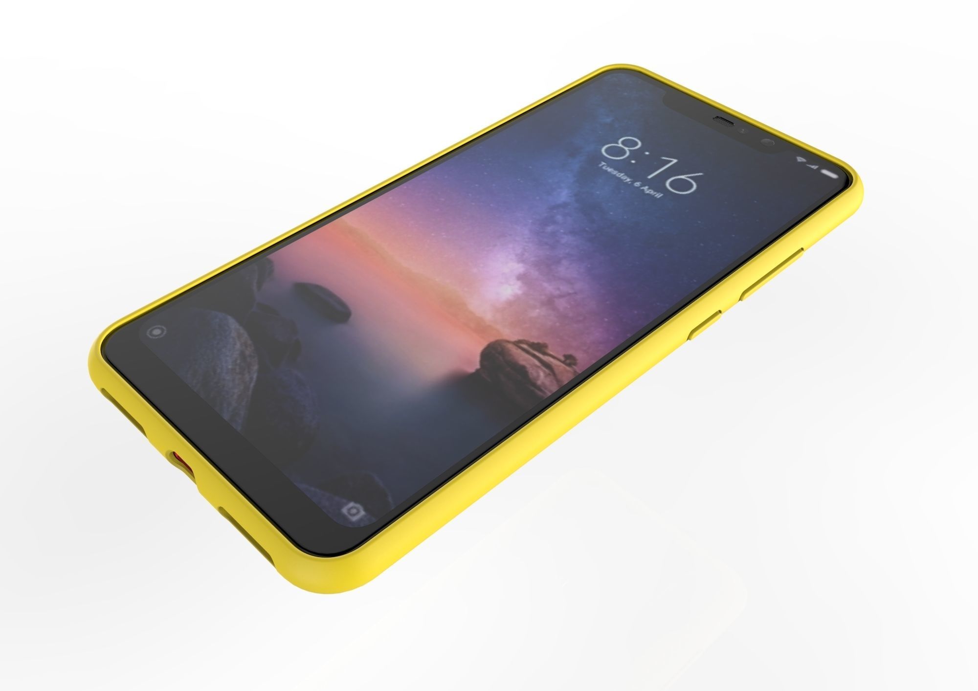 Xiaomi Redmi Note 6 Pro yellow case 3D print model_7