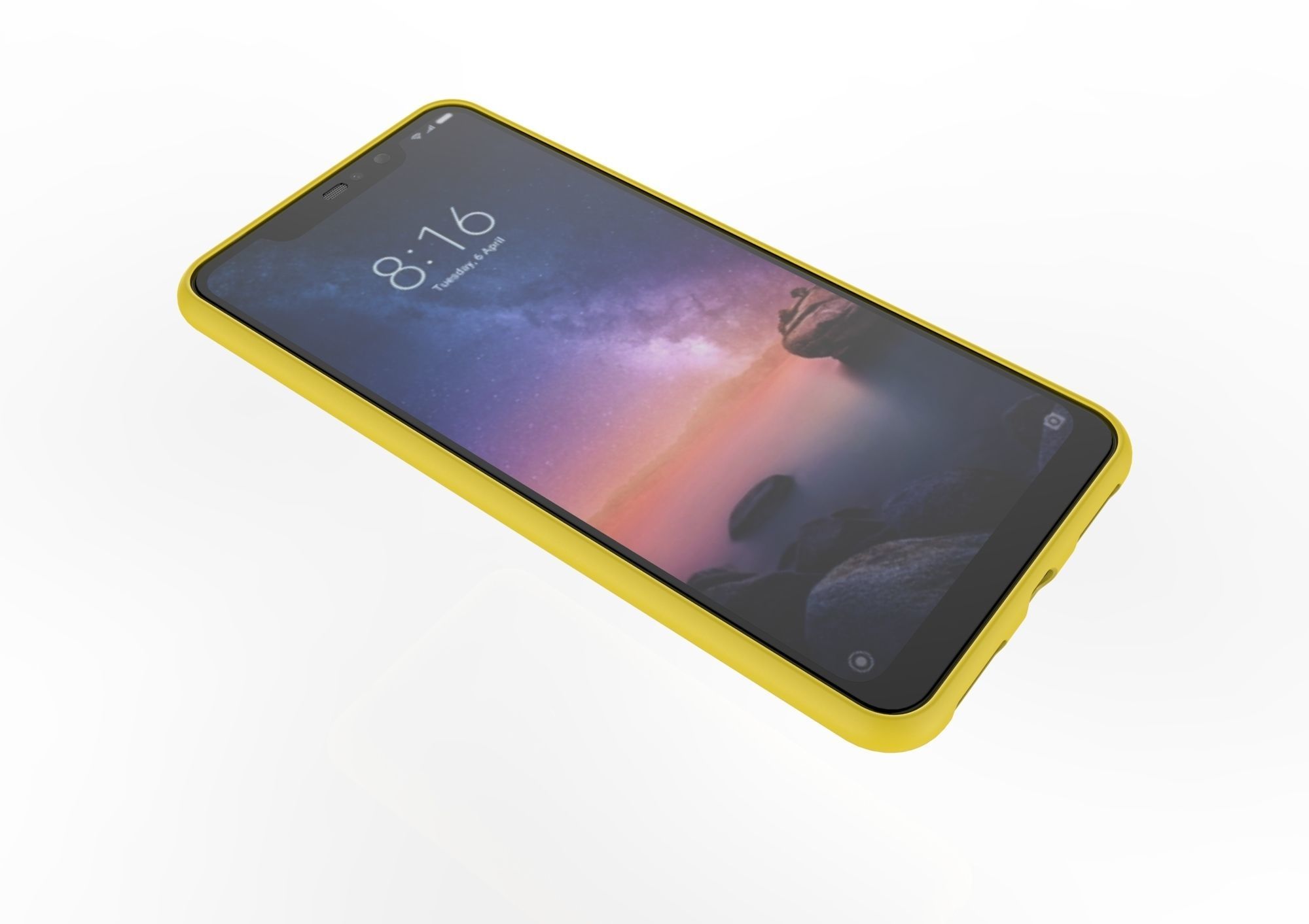 Xiaomi Redmi Note 6 Pro yellow case 3D print model_6