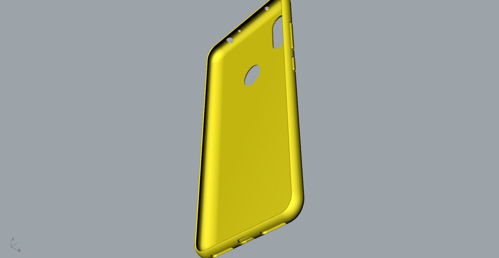 Xiaomi Redmi Note 6 Pro yellow case 3D print model_9