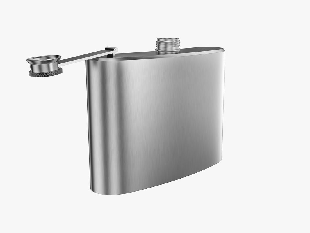 Flask stainless steel hip Low-poly 3D model_3