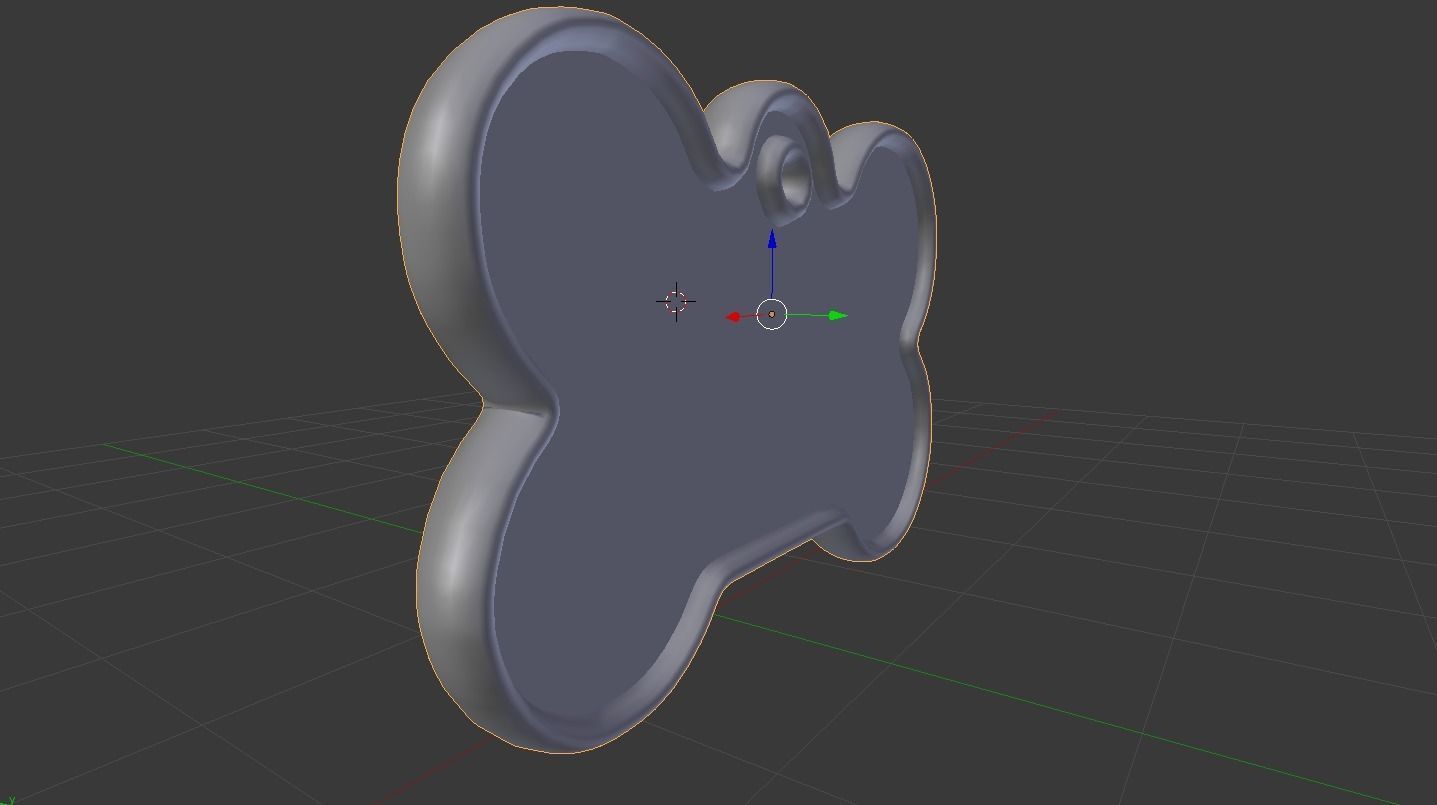 smooth dog tag model Low-poly 3D model_11