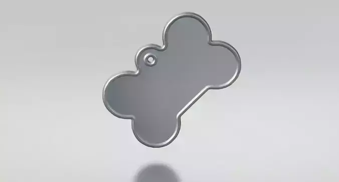 smooth dog tag model Low-poly 3D model