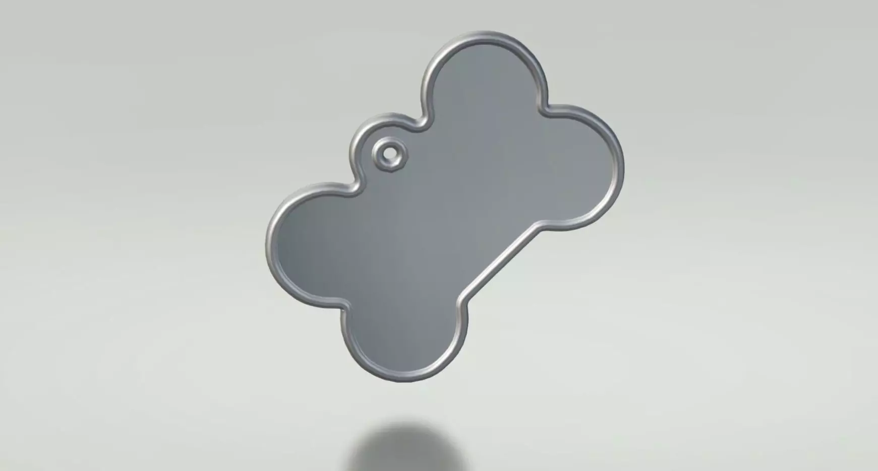 smooth dog tag model Low-poly 3D model_0