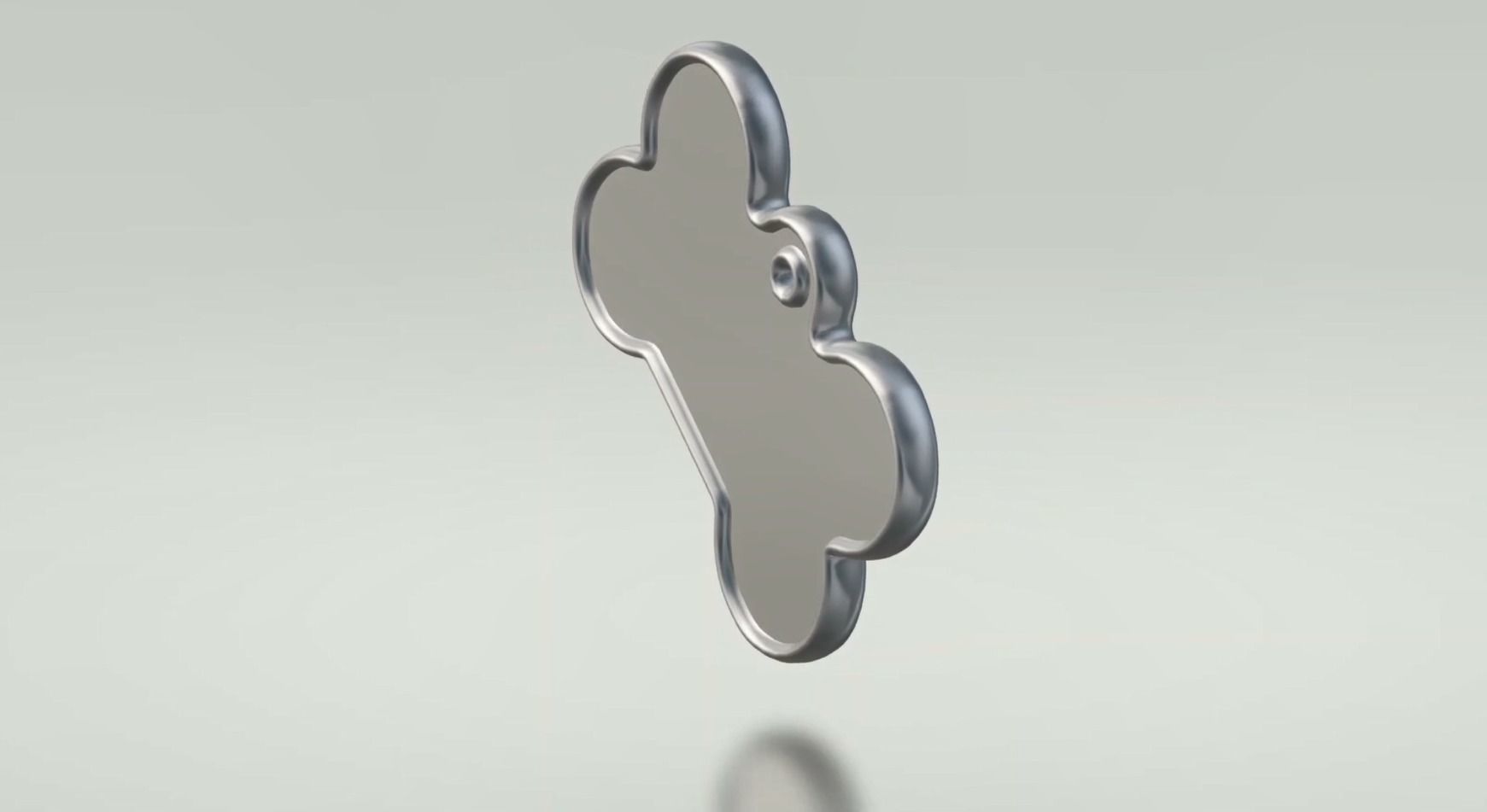 smooth dog tag model Low-poly 3D model_3