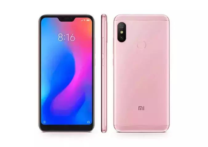 Xiaomi Redmi Note 6 Pro rose phone Low-poly 3D model
