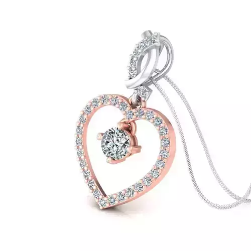 Solitaire pendant 3dm stl render detail 3D print model