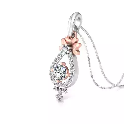 Solitaire pendant 3dm stl render detail 3D print model