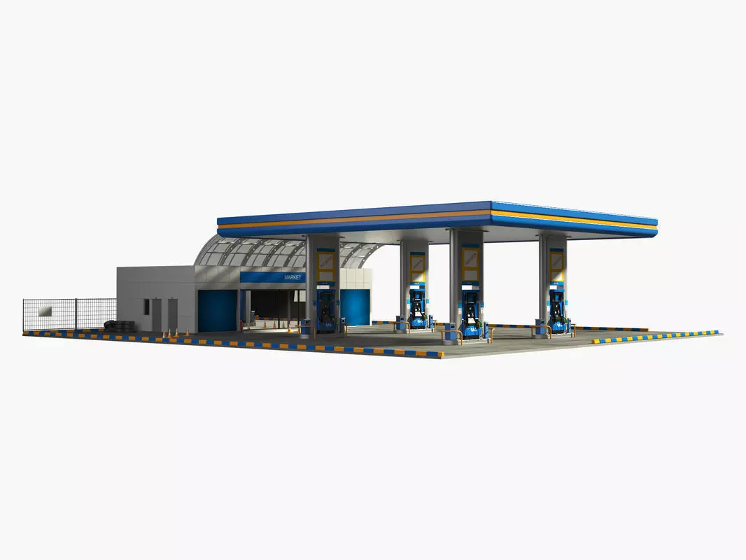 Gas Station 3D model_0