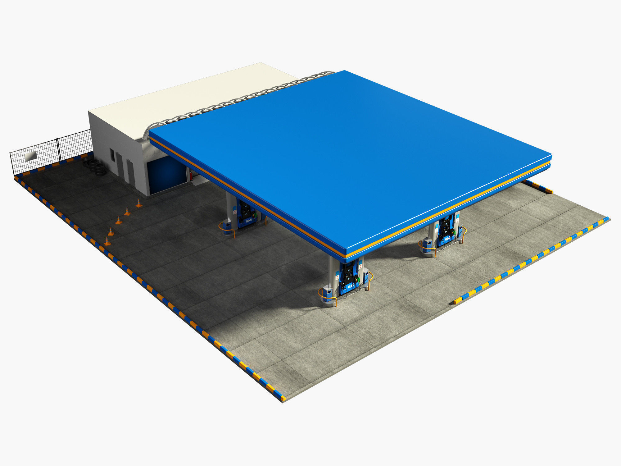 Gas Station 3D model_4