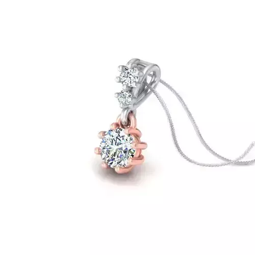 Solitaire pendant 3dm stl render detail 3D print model