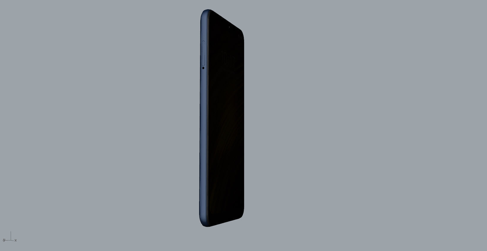 Xiaomi Pocophone F1 dark blue Low-poly 3D model_6