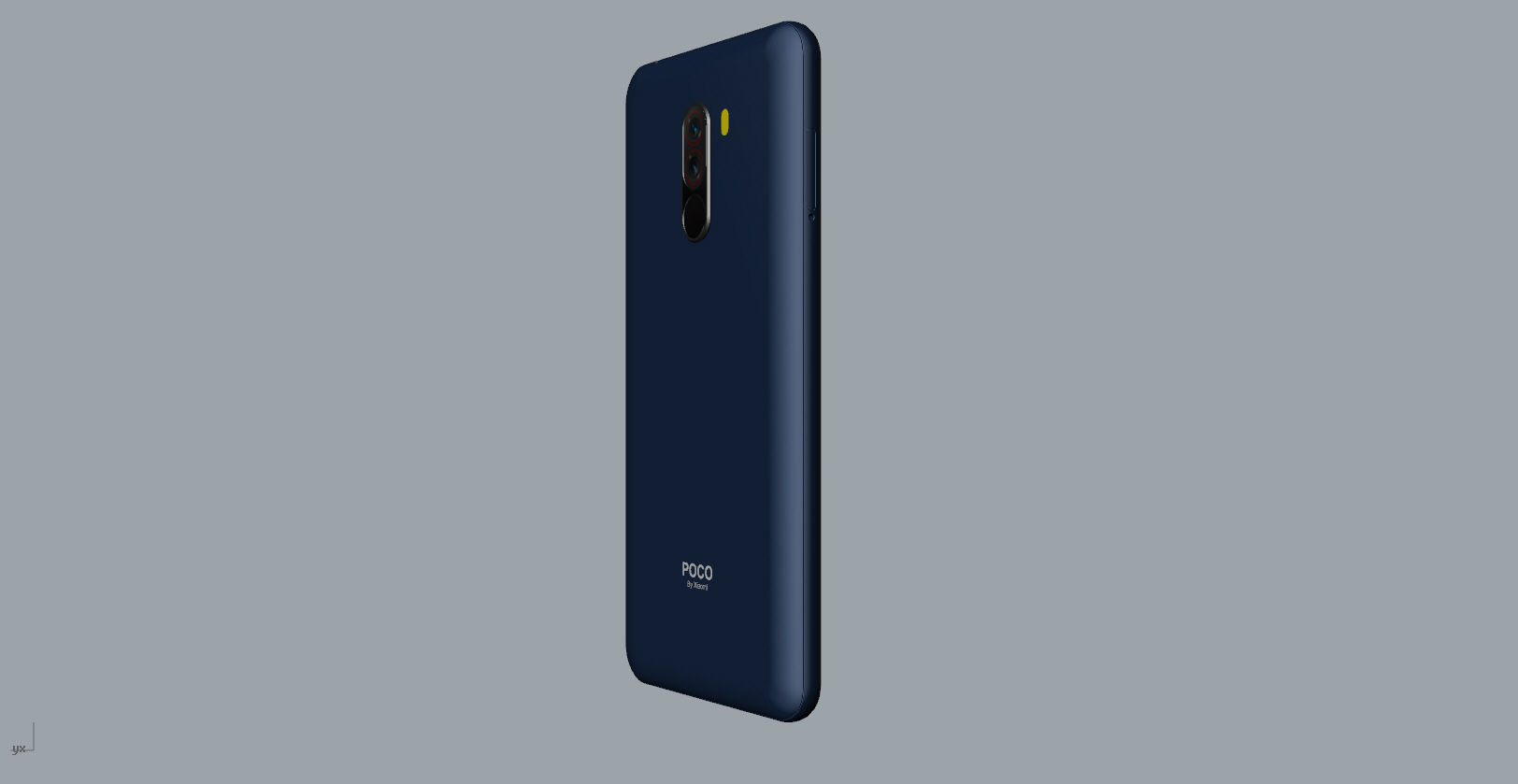 Xiaomi Pocophone F1 dark blue Low-poly 3D model_4