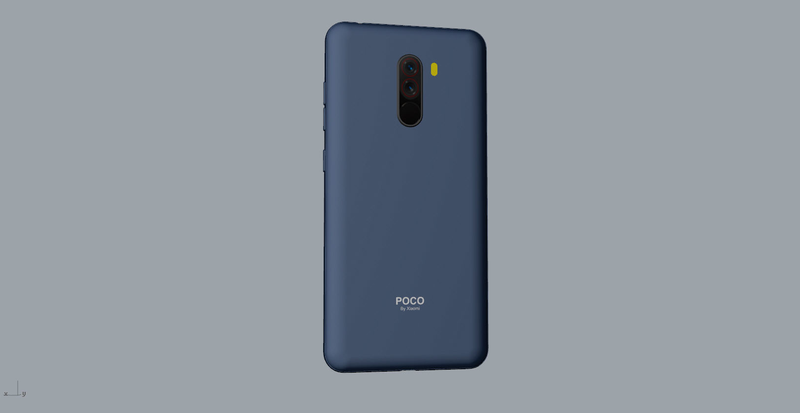 Xiaomi Pocophone F1 dark blue Low-poly 3D model_12