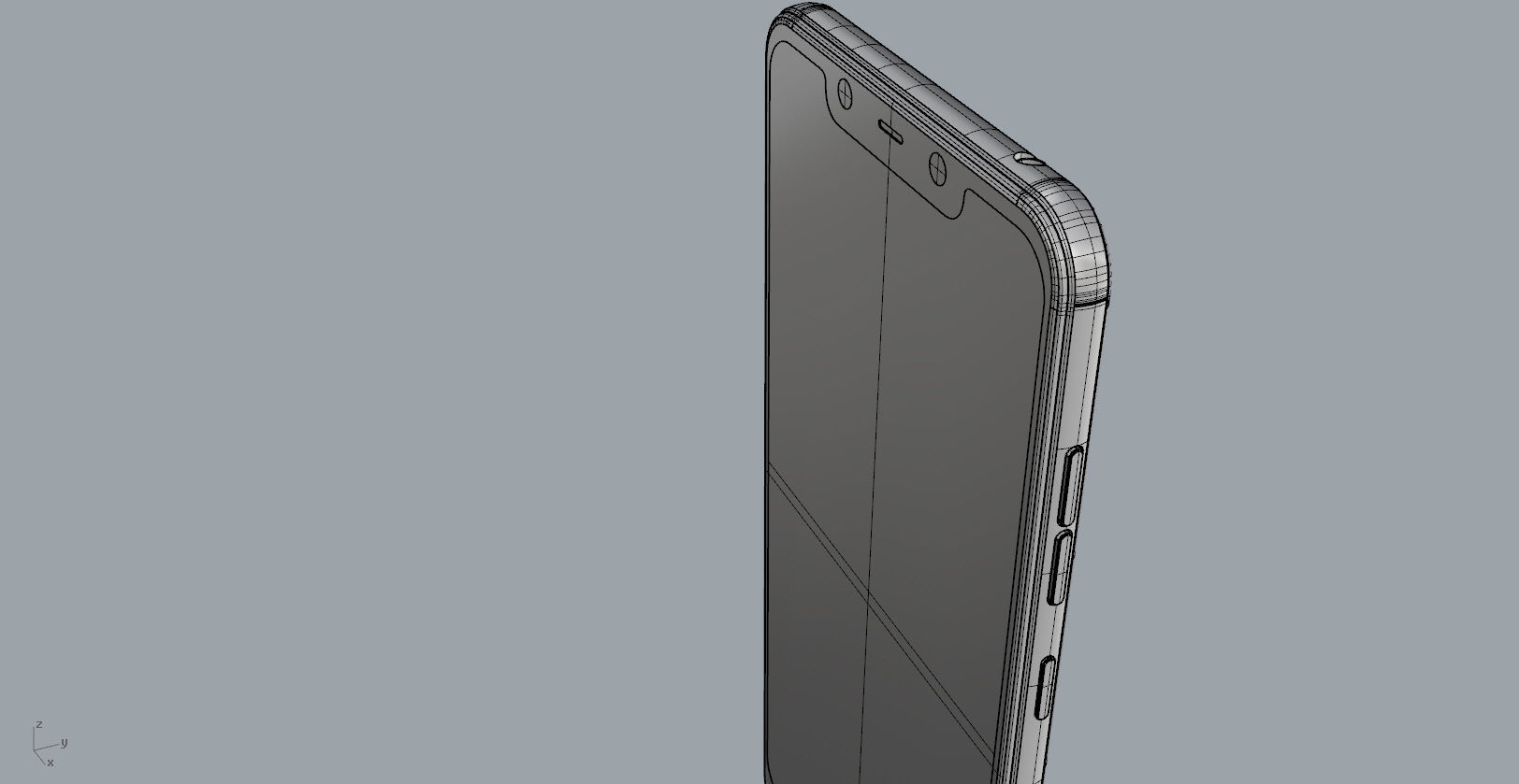 Xiaomi Pocophone F1 dark blue Low-poly 3D model_31