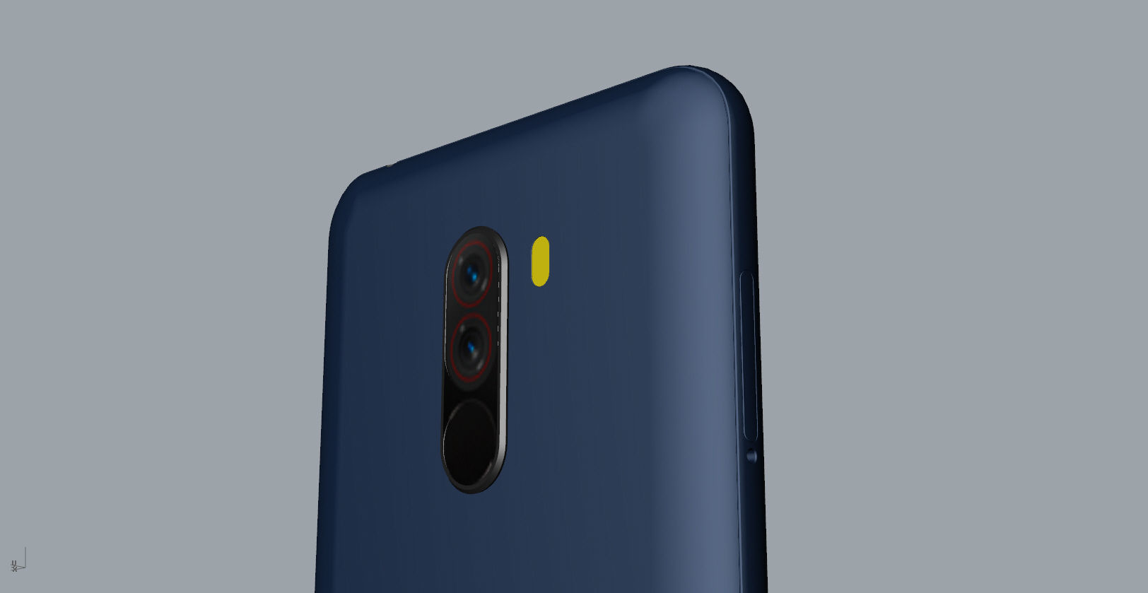 Xiaomi Pocophone F1 dark blue Low-poly 3D model_18