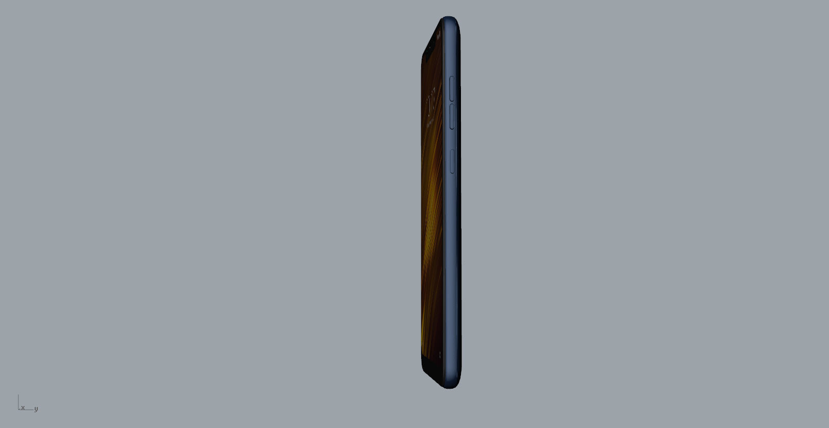 Xiaomi Pocophone F1 dark blue Low-poly 3D model_10