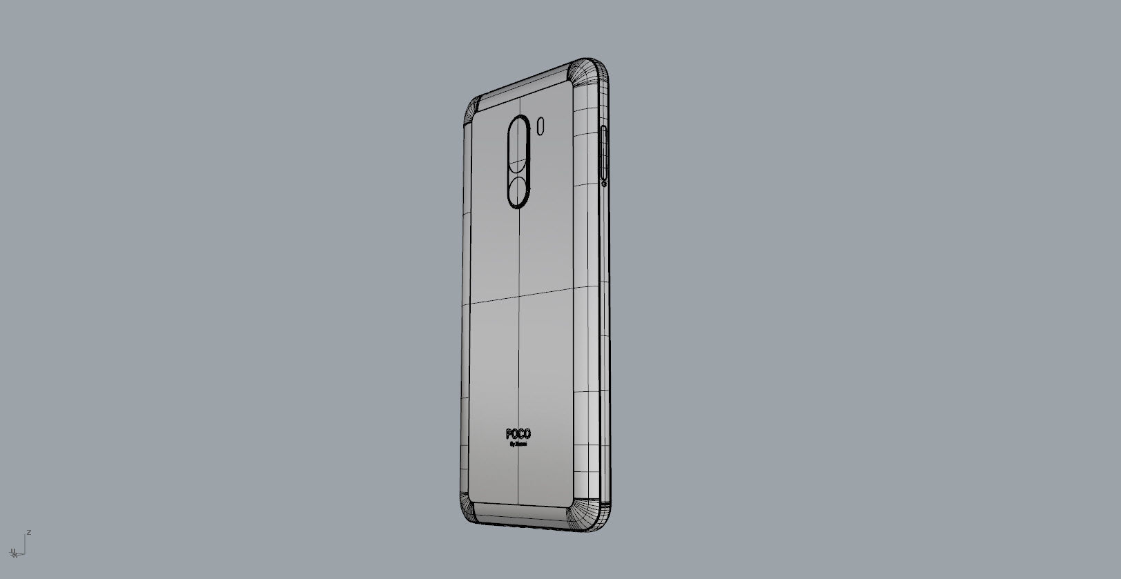 Xiaomi Pocophone F1 dark blue Low-poly 3D model_26