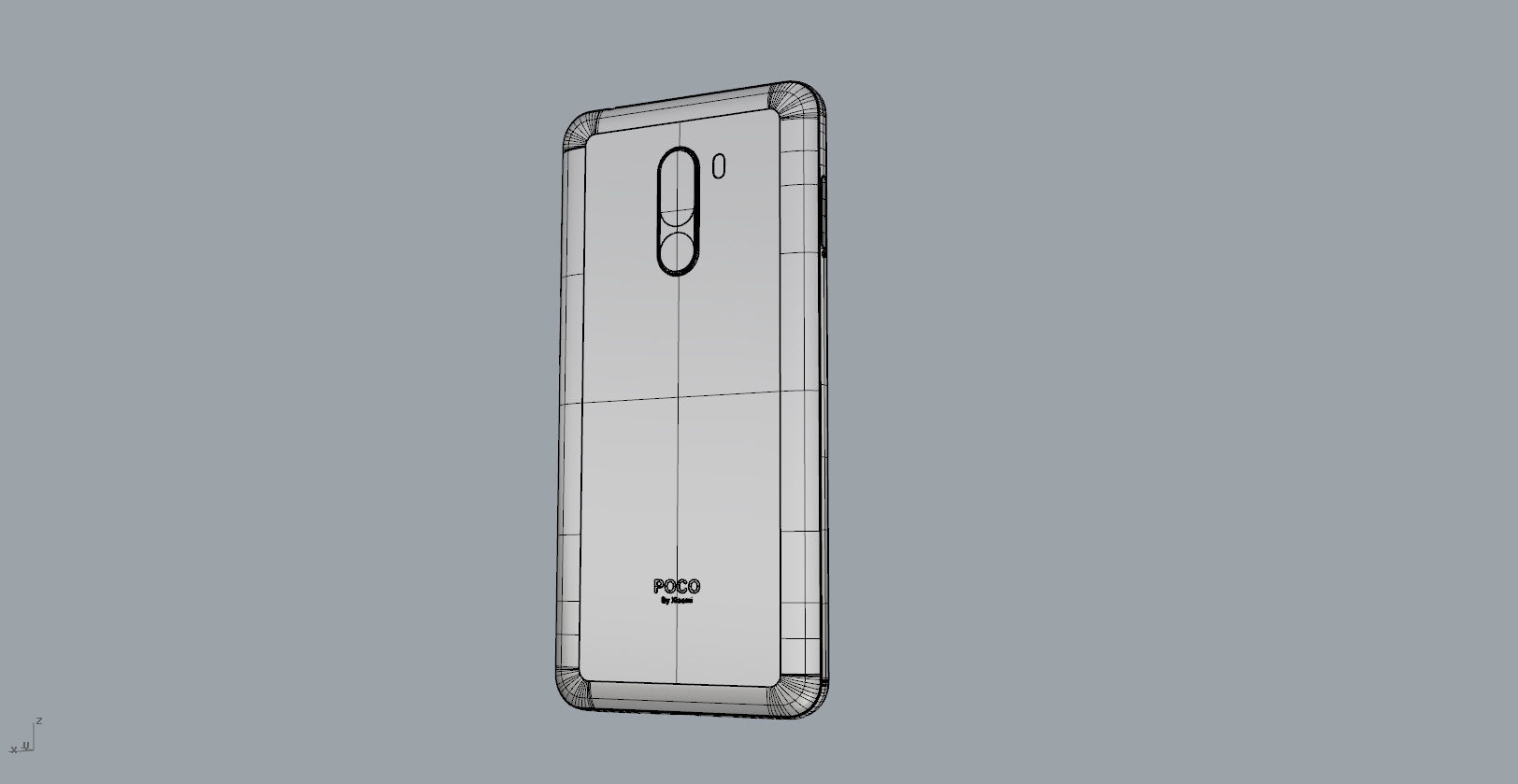 Xiaomi Pocophone F1 dark blue Low-poly 3D model_24