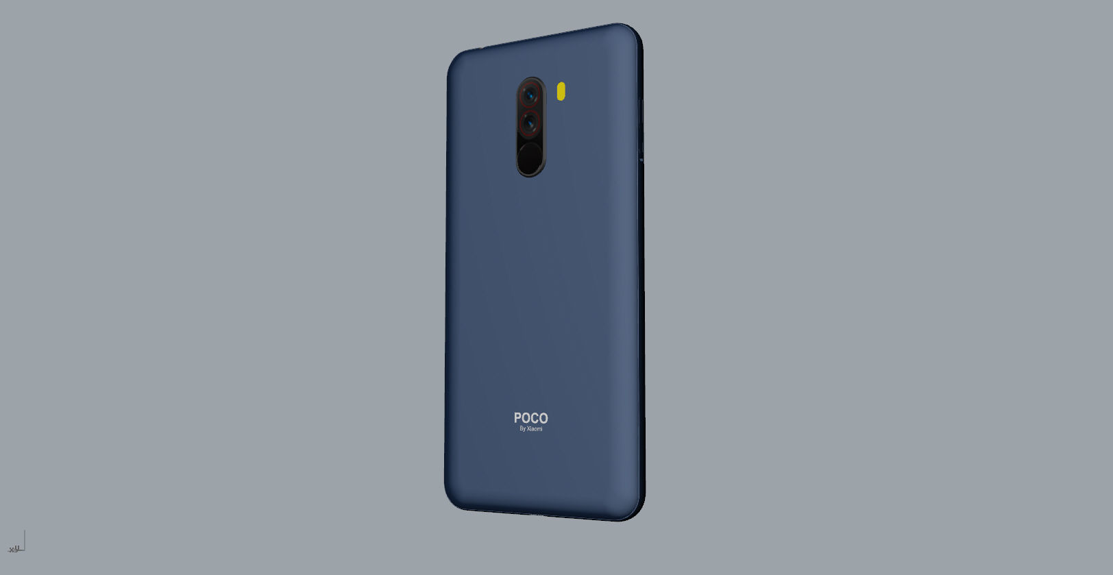 Xiaomi Pocophone F1 dark blue Low-poly 3D model_13