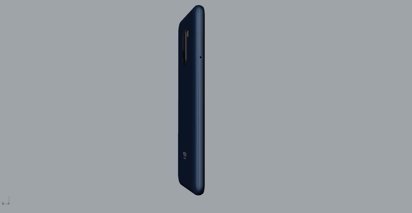 Xiaomi Pocophone F1 dark blue Low-poly 3D model_5