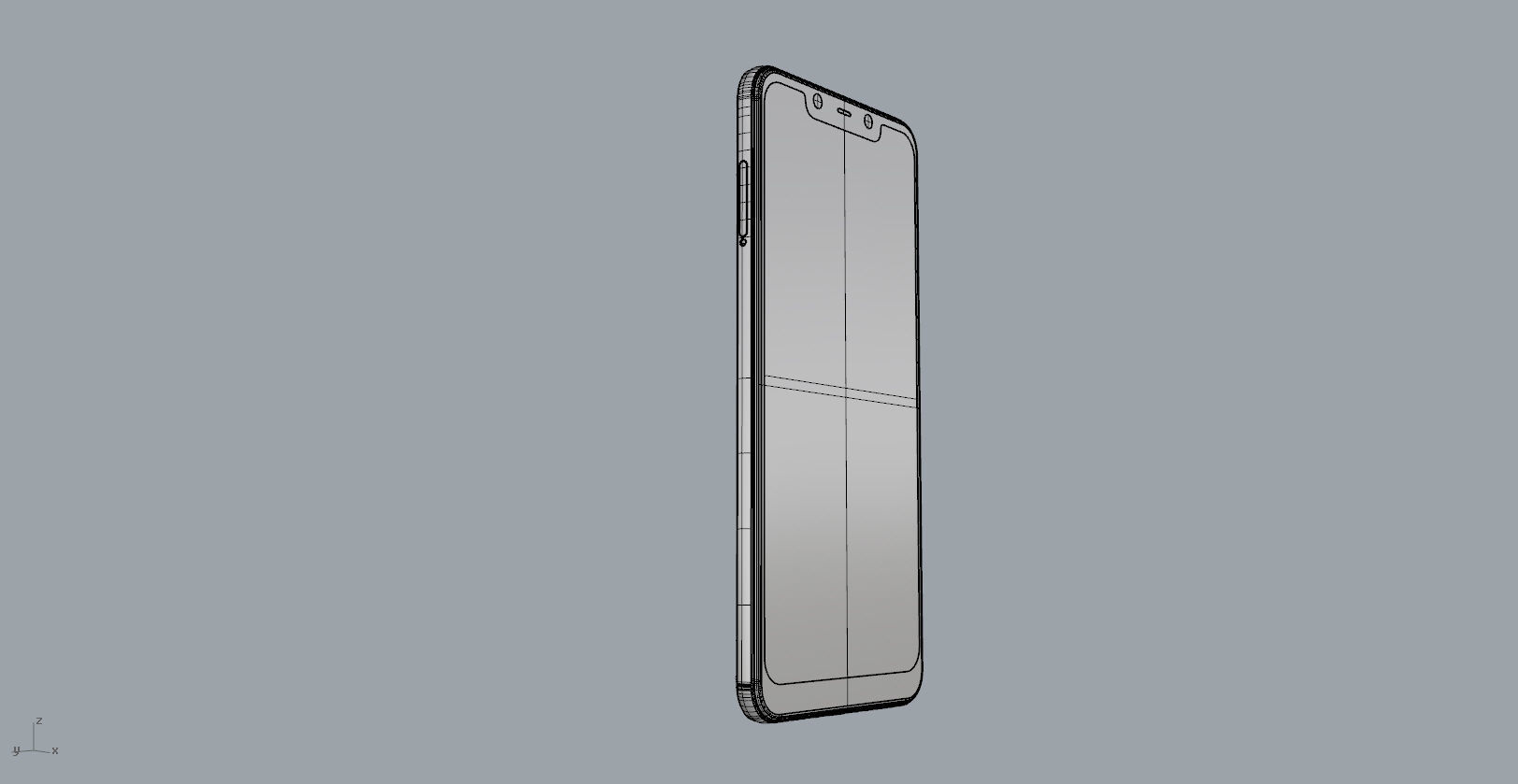 Xiaomi Pocophone F1 dark blue Low-poly 3D model_22
