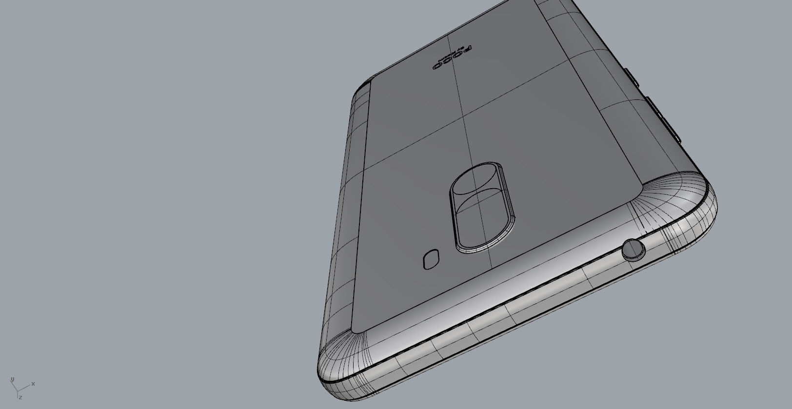 Xiaomi Pocophone F1 dark blue Low-poly 3D model_25