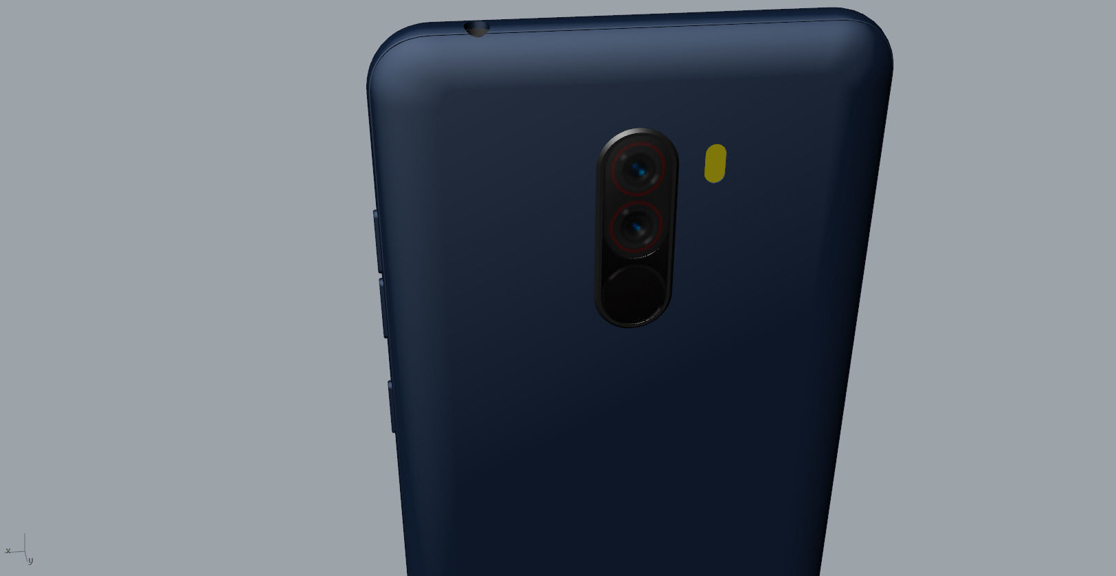 Xiaomi Pocophone F1 dark blue Low-poly 3D model_17