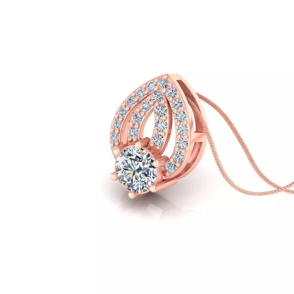 Solitaire pendant 3dm stl render 3D print model 3D print model_0