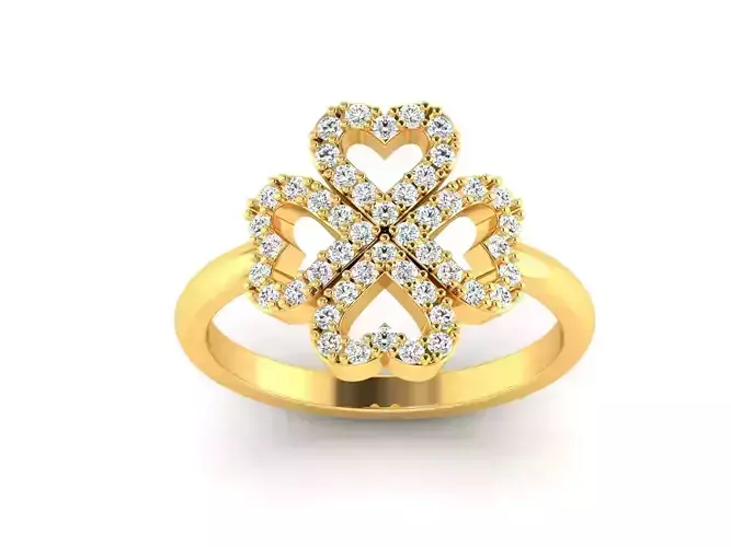 Lady dimond gold silver ring