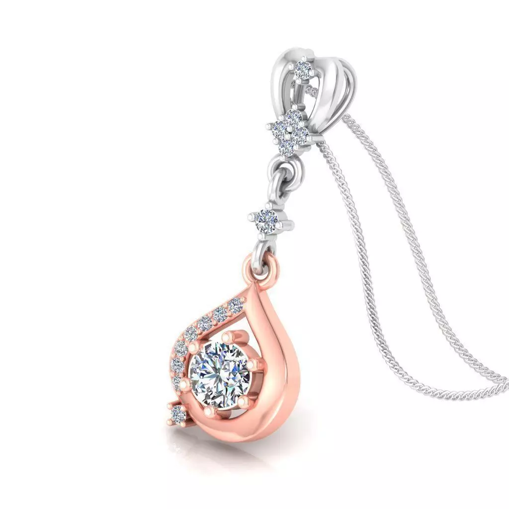 Solitaire pendant 3dm stl render detail 3D print model 3D print model_0