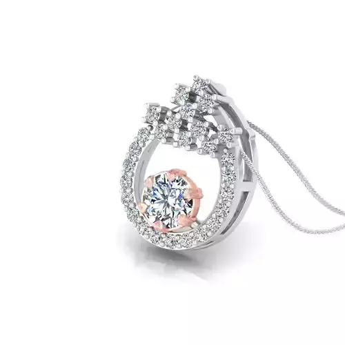 Solitaire pendant 3dm stl render detail 3D print model