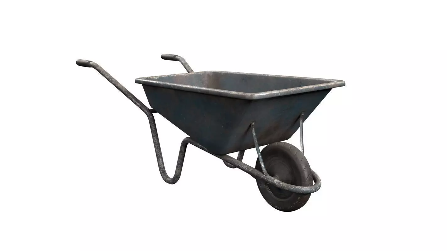 Wheelbarrow Low-poly 3D model_0