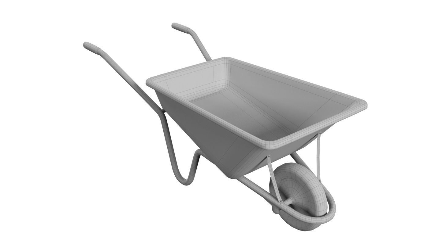 Wheelbarrow Low-poly 3D model_6