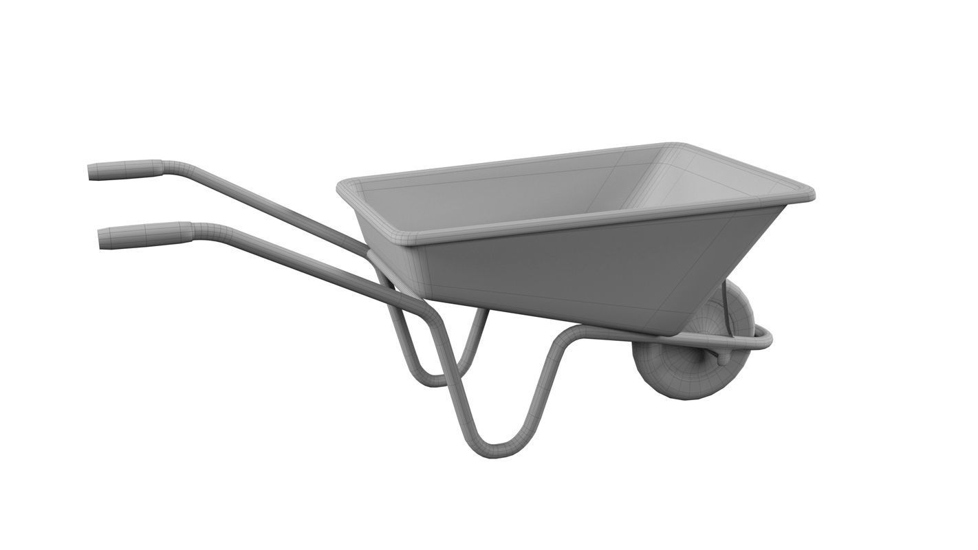 Wheelbarrow Low-poly 3D model_7