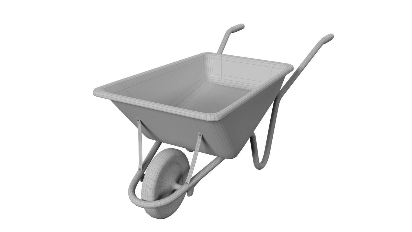 Wheelbarrow Low-poly 3D model_5