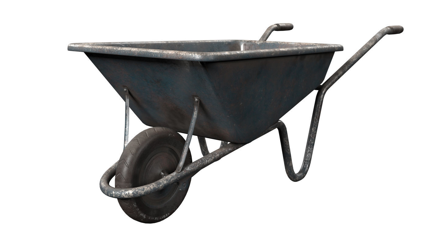 Wheelbarrow Low-poly 3D model_1