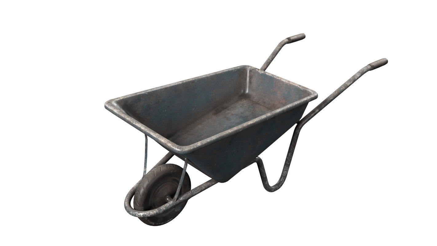 Wheelbarrow Low-poly 3D model_2
