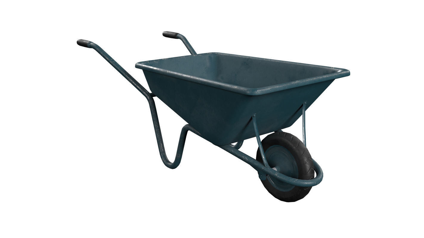 Wheelbarrow Low-poly 3D model_3