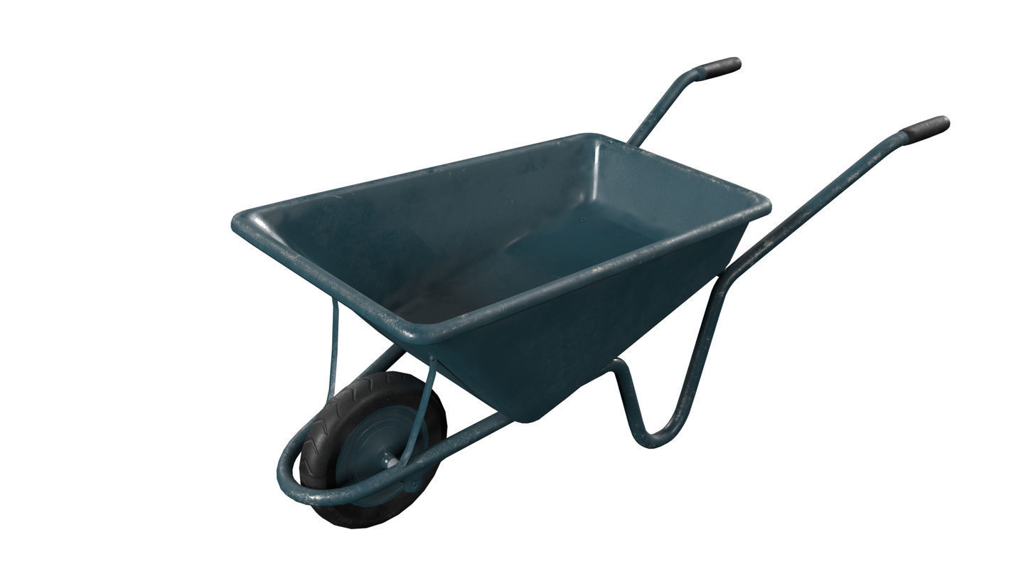 Wheelbarrow Low-poly 3D model_4