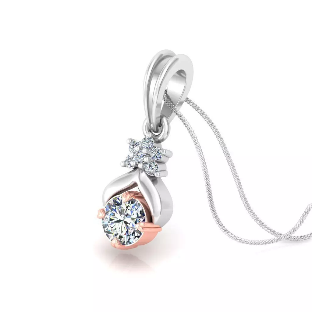 Solitaire pendant 3dm stl render detail 3D print model 3D print model_0