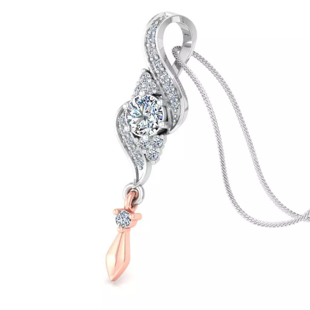 Solitaire pendant 3dm stl render detail 3D print model 3D print model_0