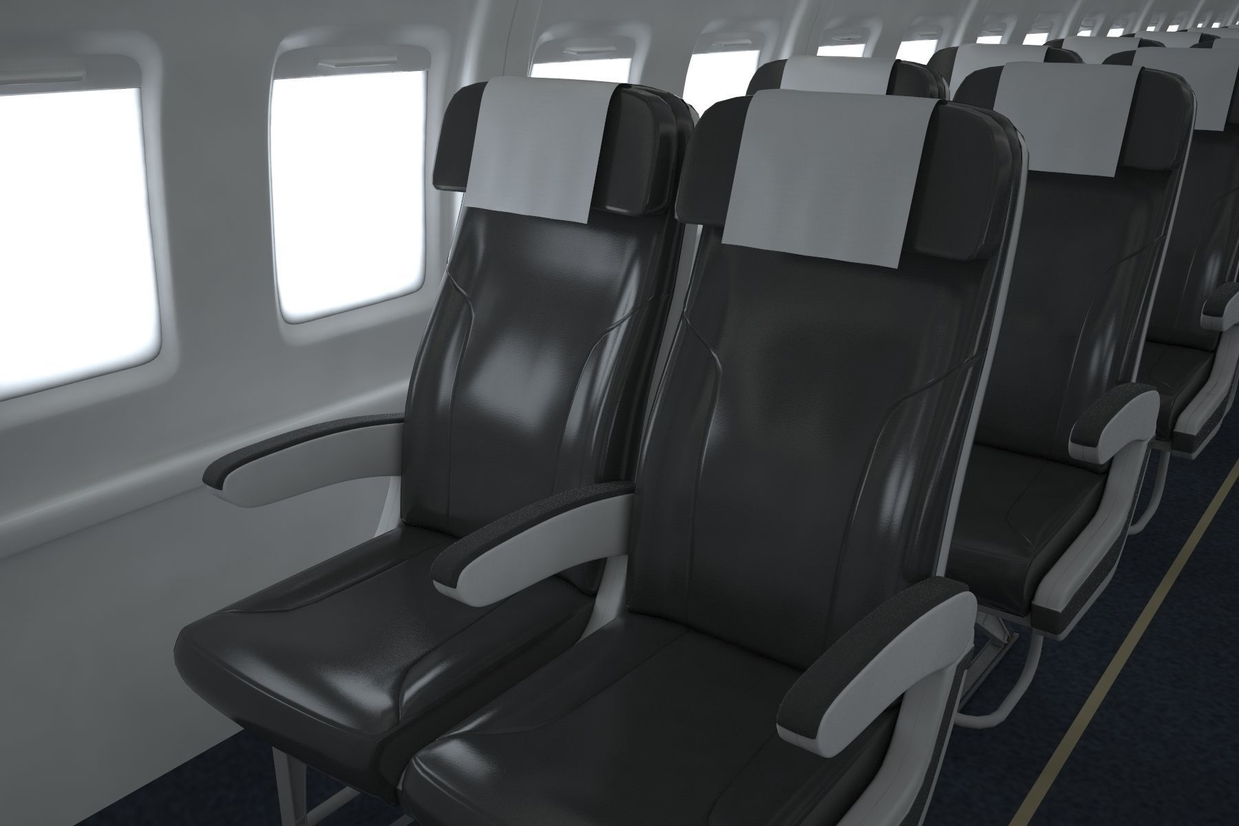 Airplane Cabin V3 3D model_7