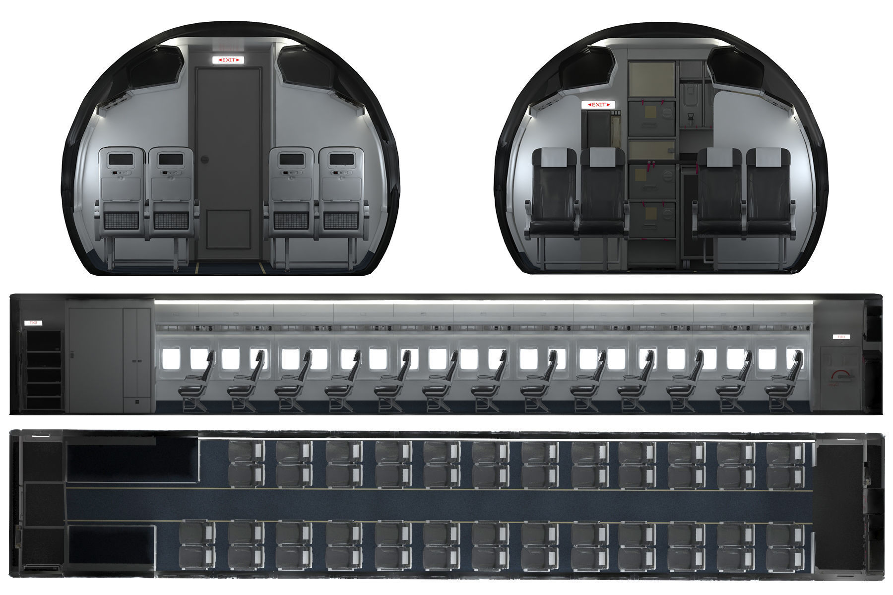 Airplane Cabin V3 3D model_16