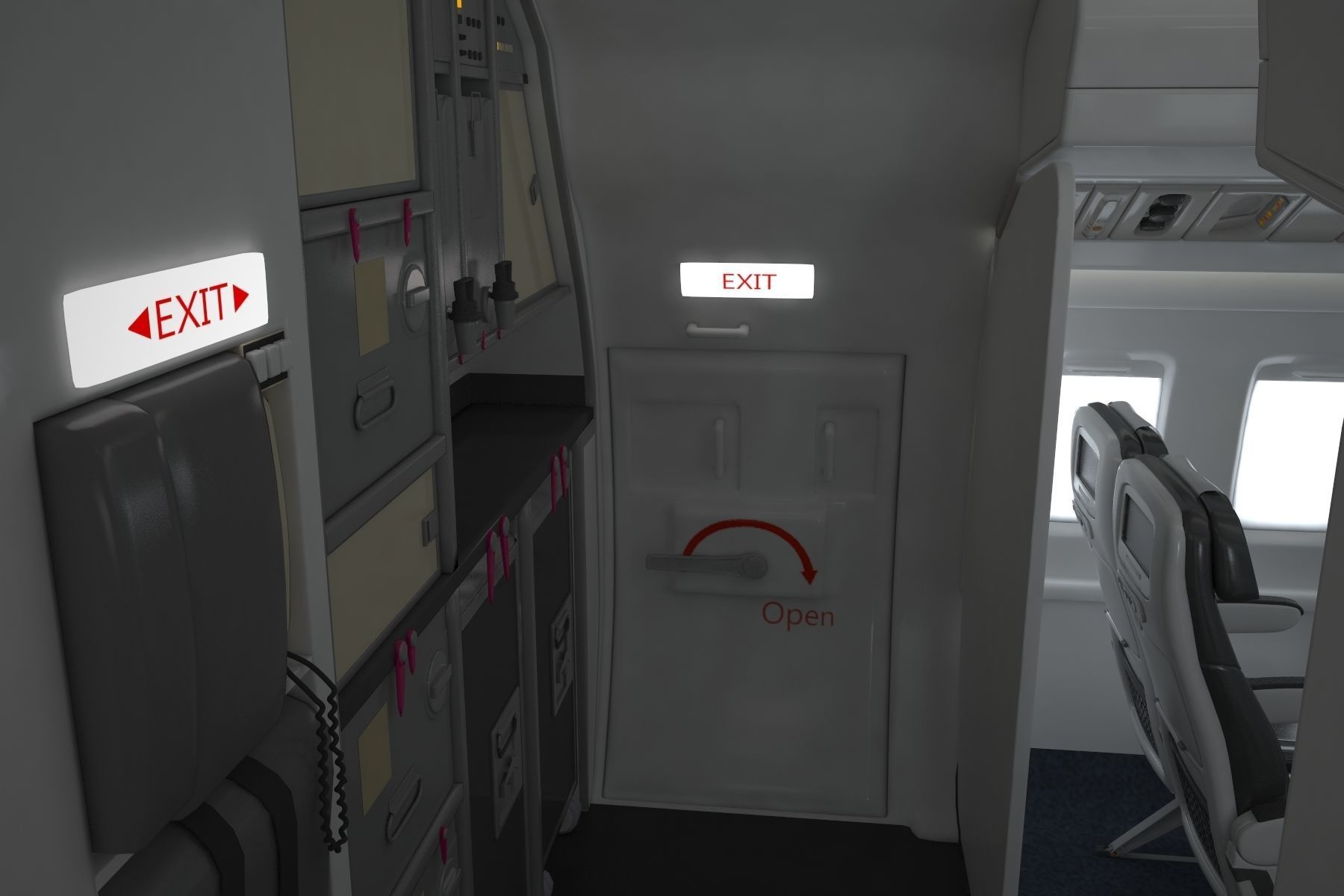 Airplane Cabin V3 3D model_5