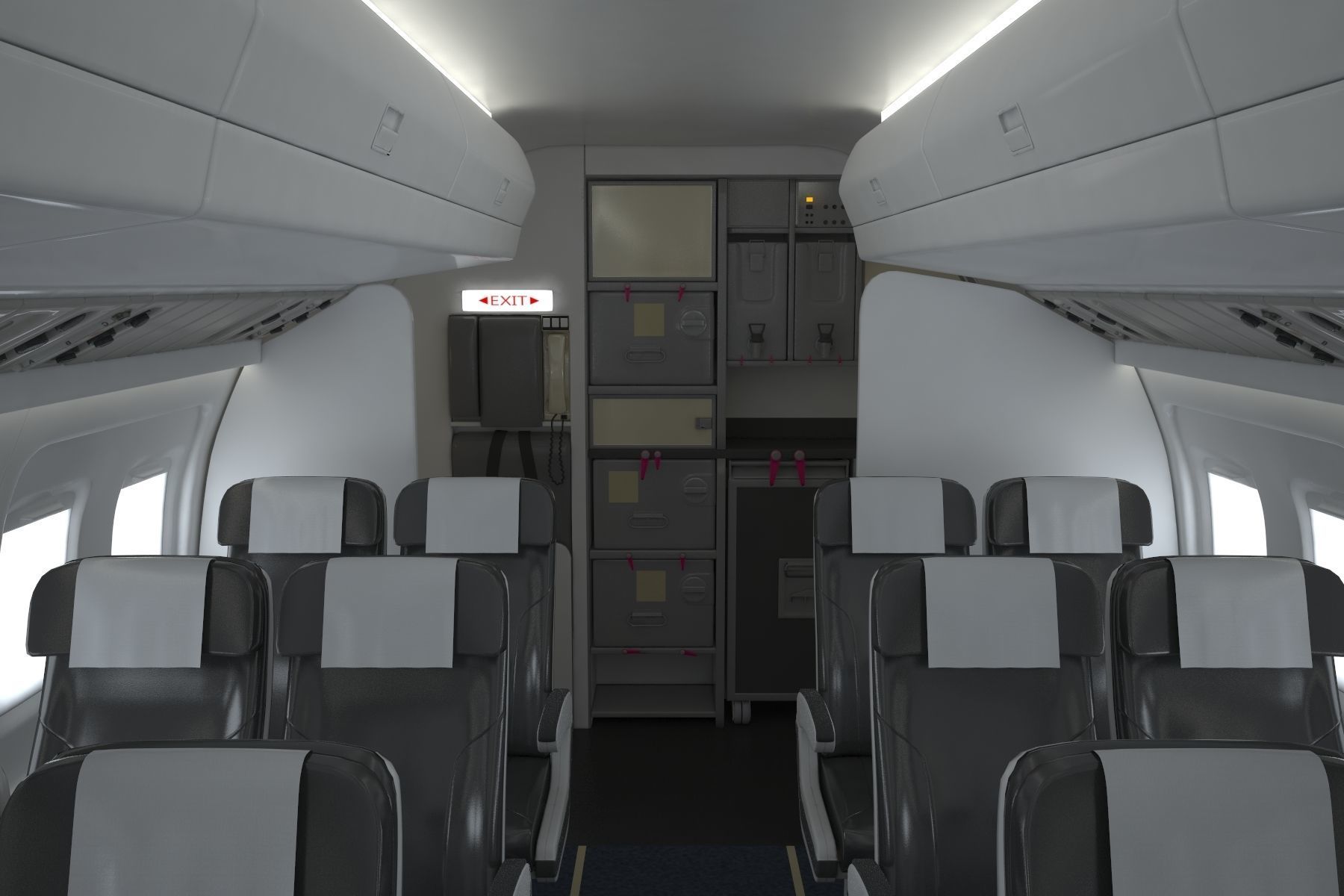 Airplane Cabin V3 3D model_3