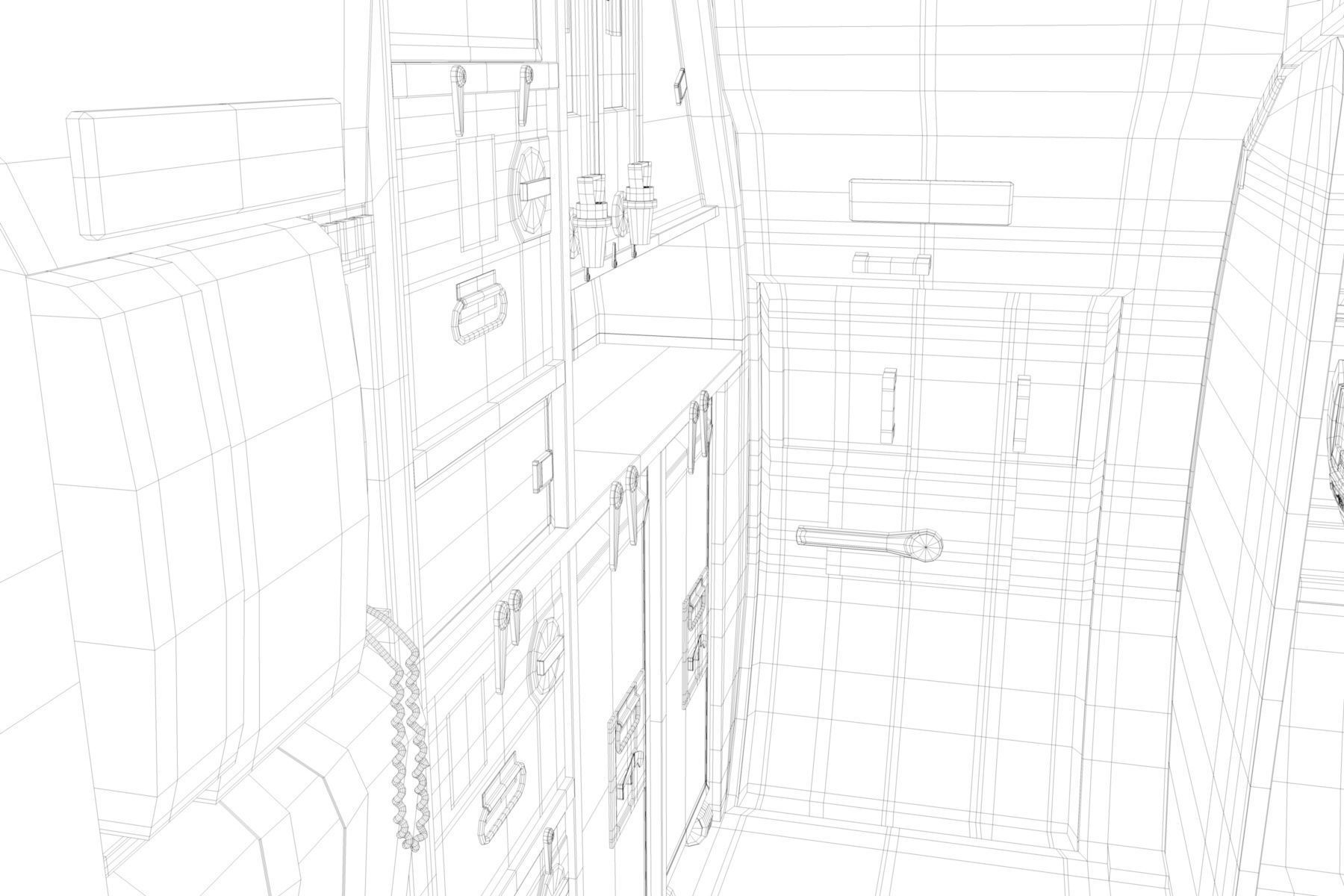 Airplane Cabin V3 3D model_19